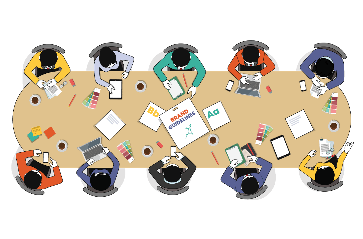 design team meeting design sample cartoon