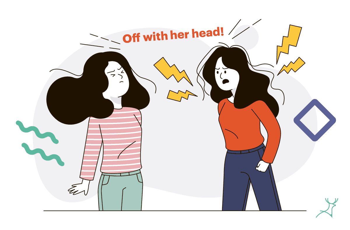 female boss shouting cartoon