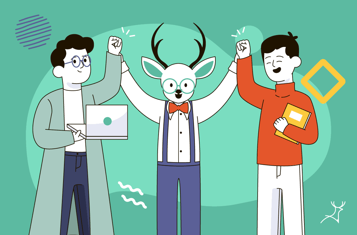 win win situation deal vendor client cartoon