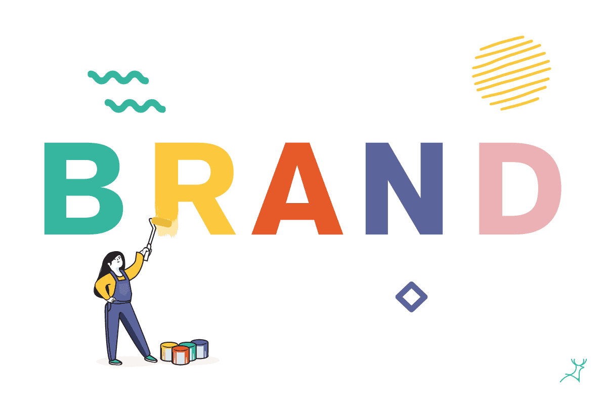 brand branding cartoon painting letters