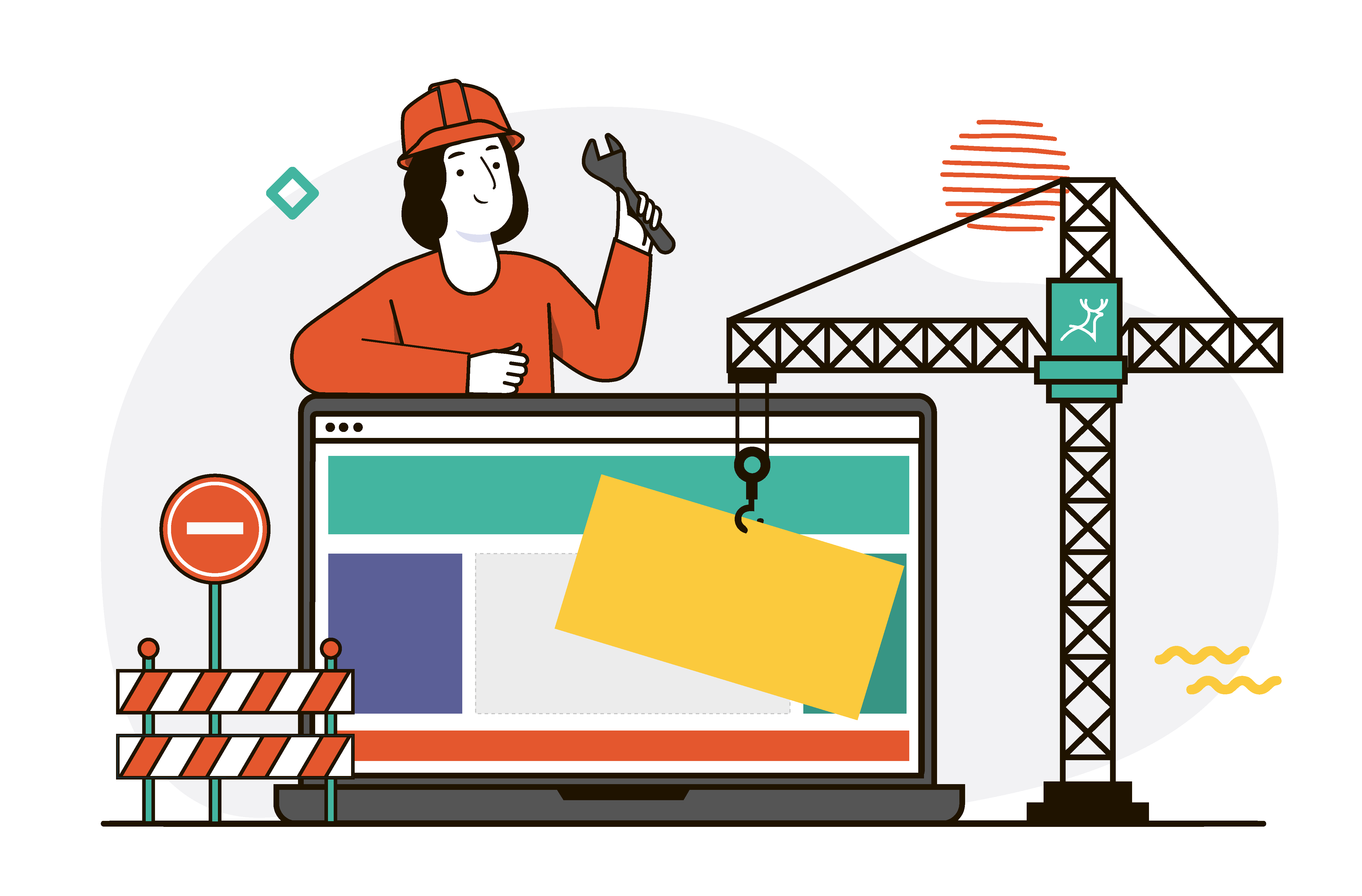 #349 - designer building a web design crane