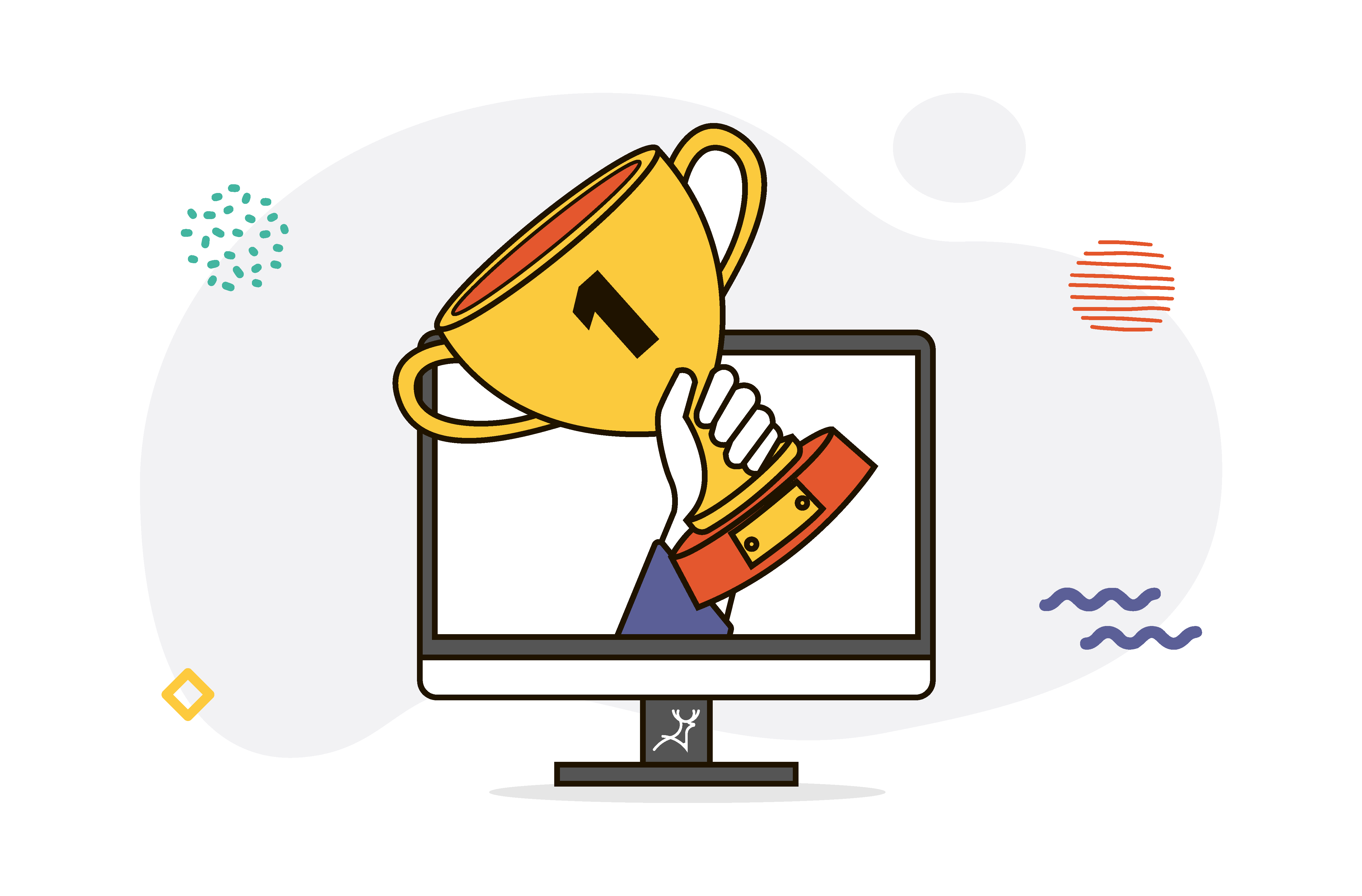 #349 - web design success hand holding trophy