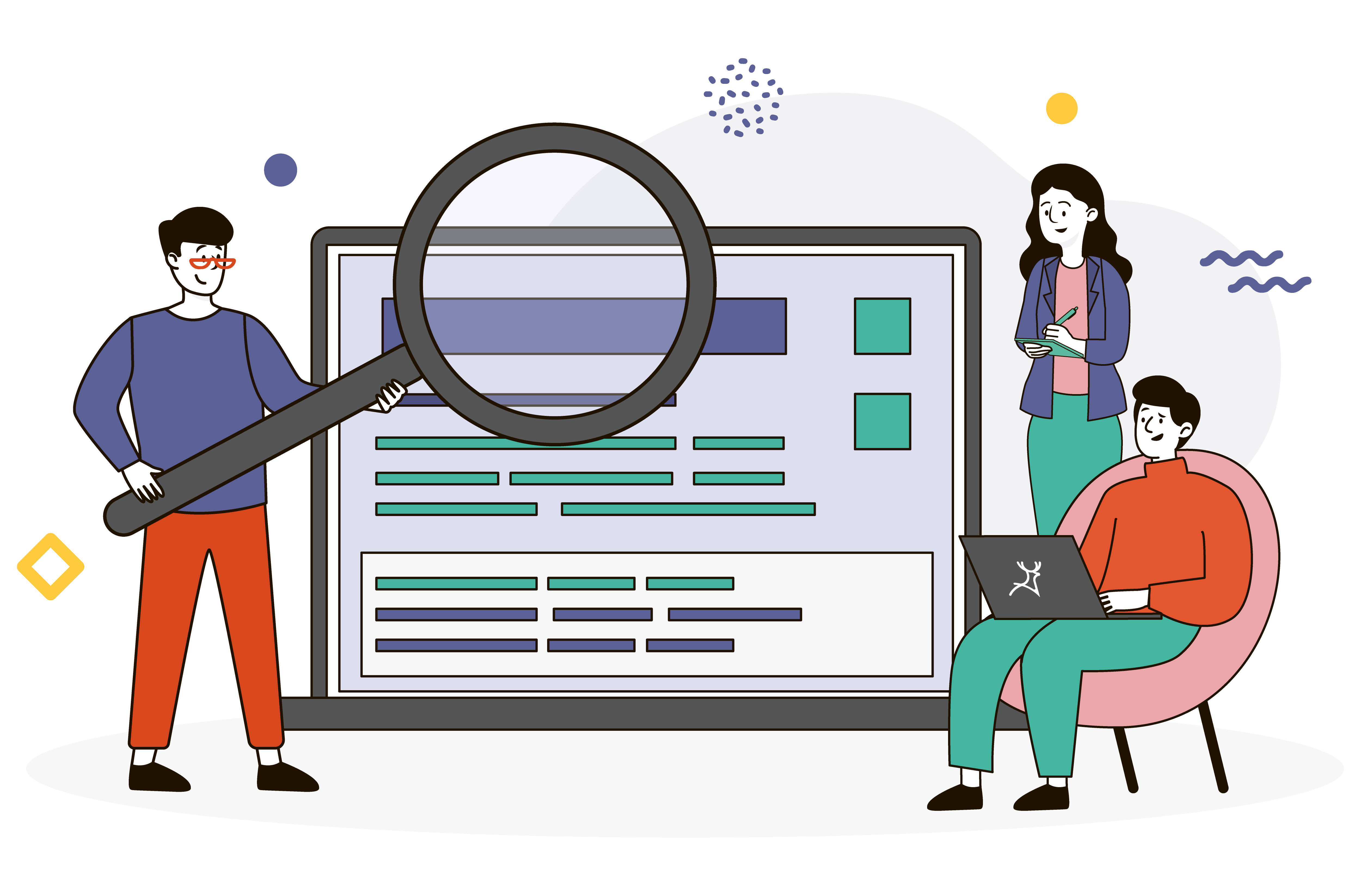 Quality analysts checking web design