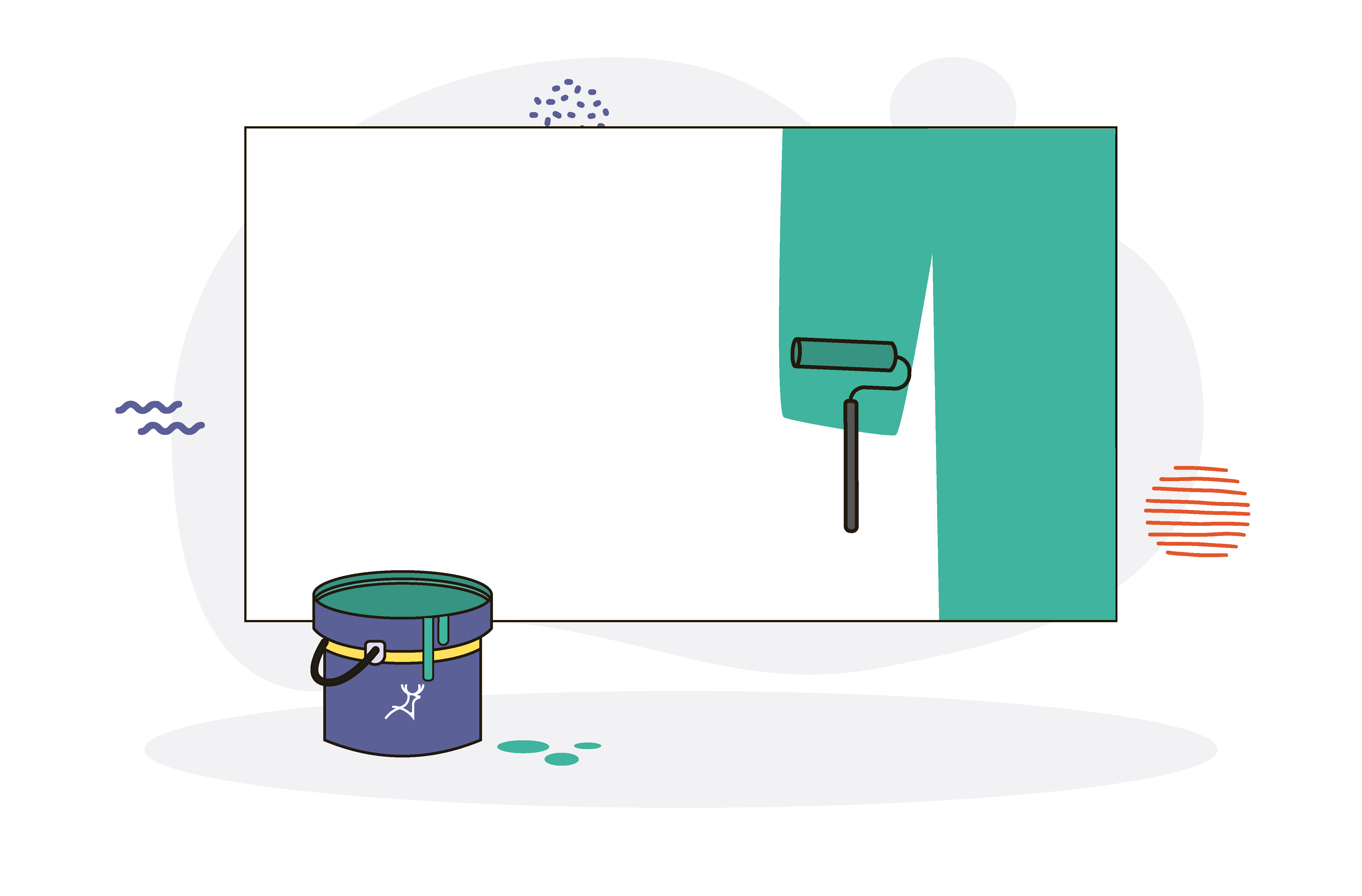 Painting a white wall with green paint
