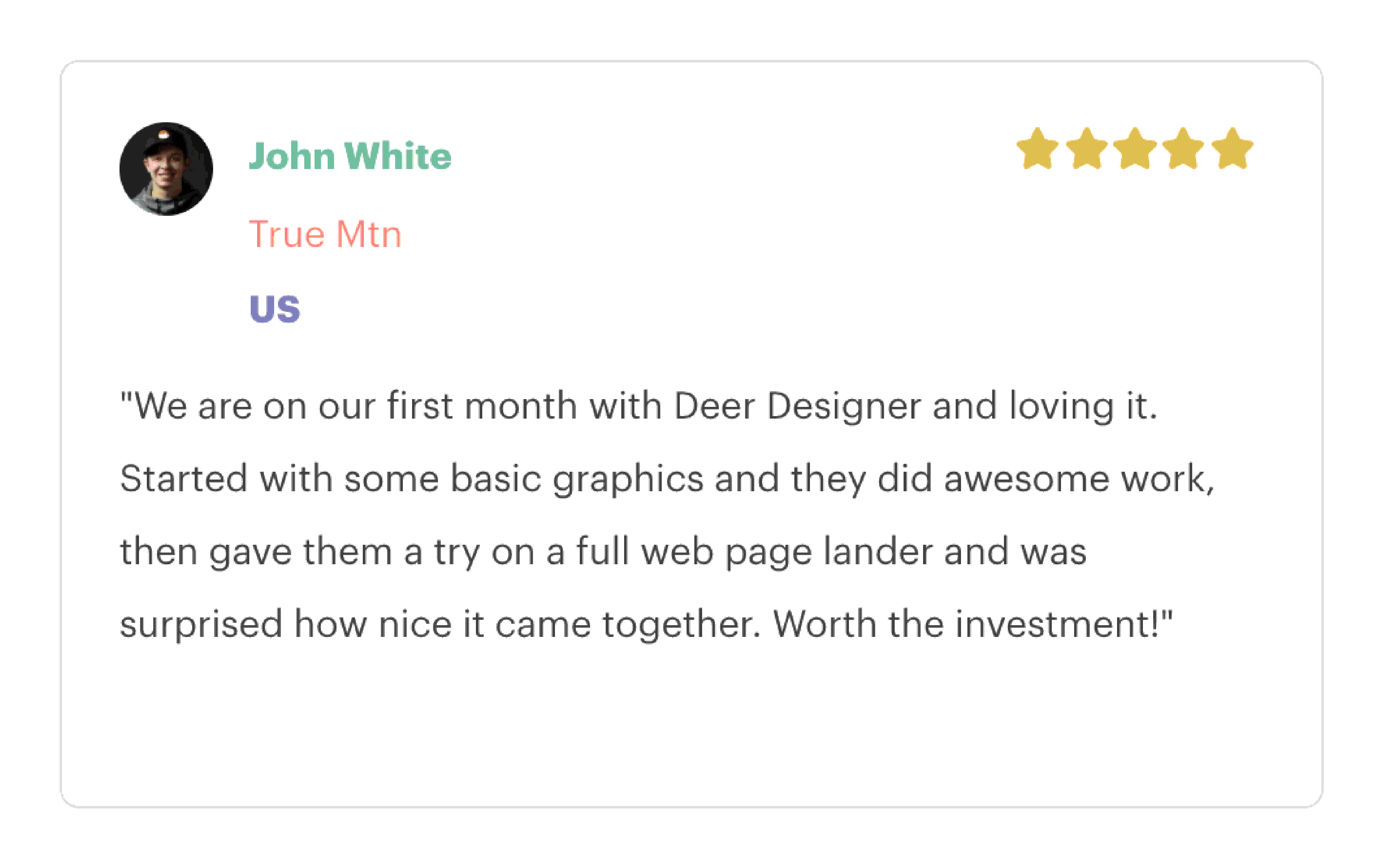 Testimonial Deer Designer