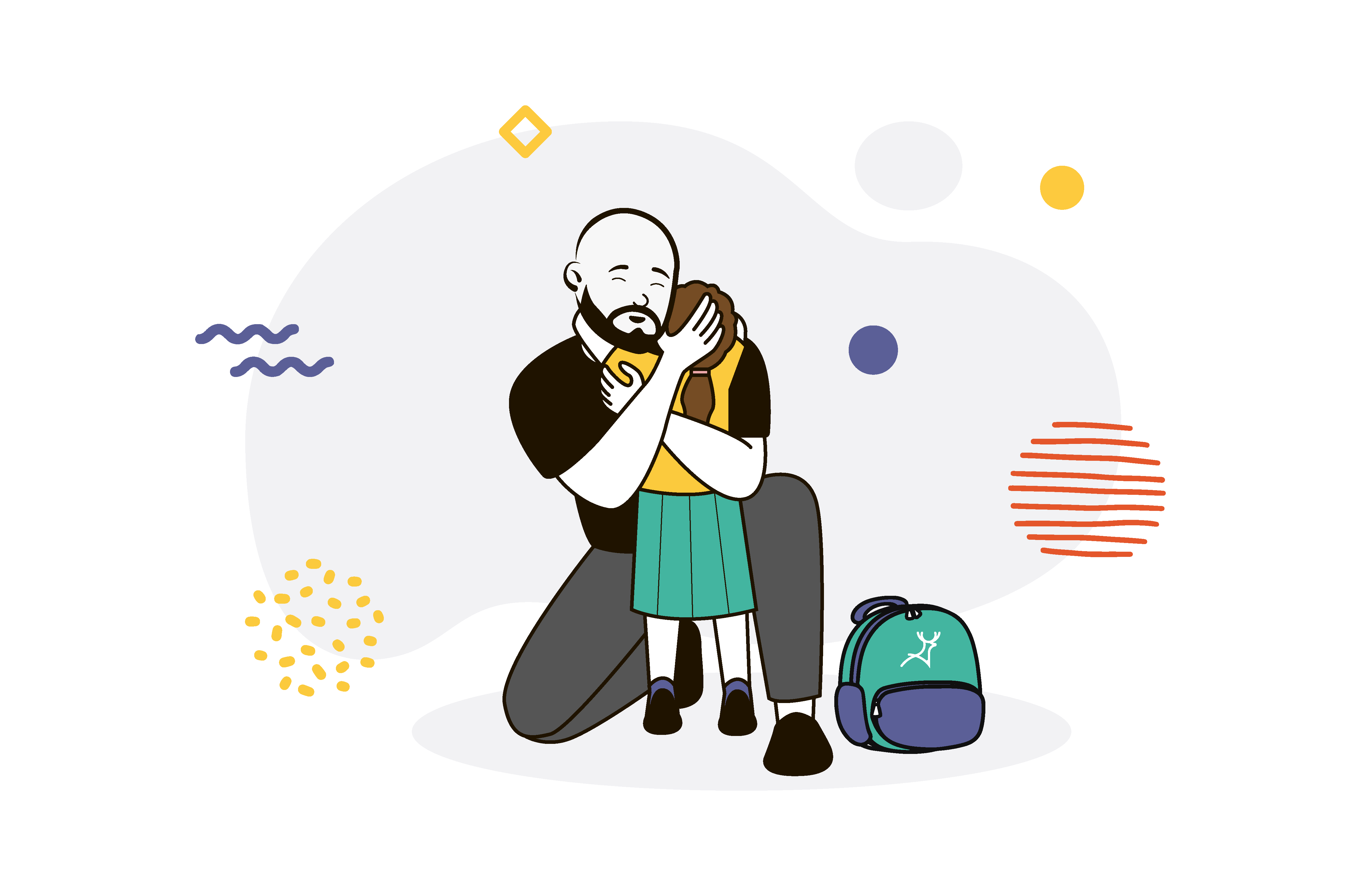 Custom illustrations - Thiago hugging a child