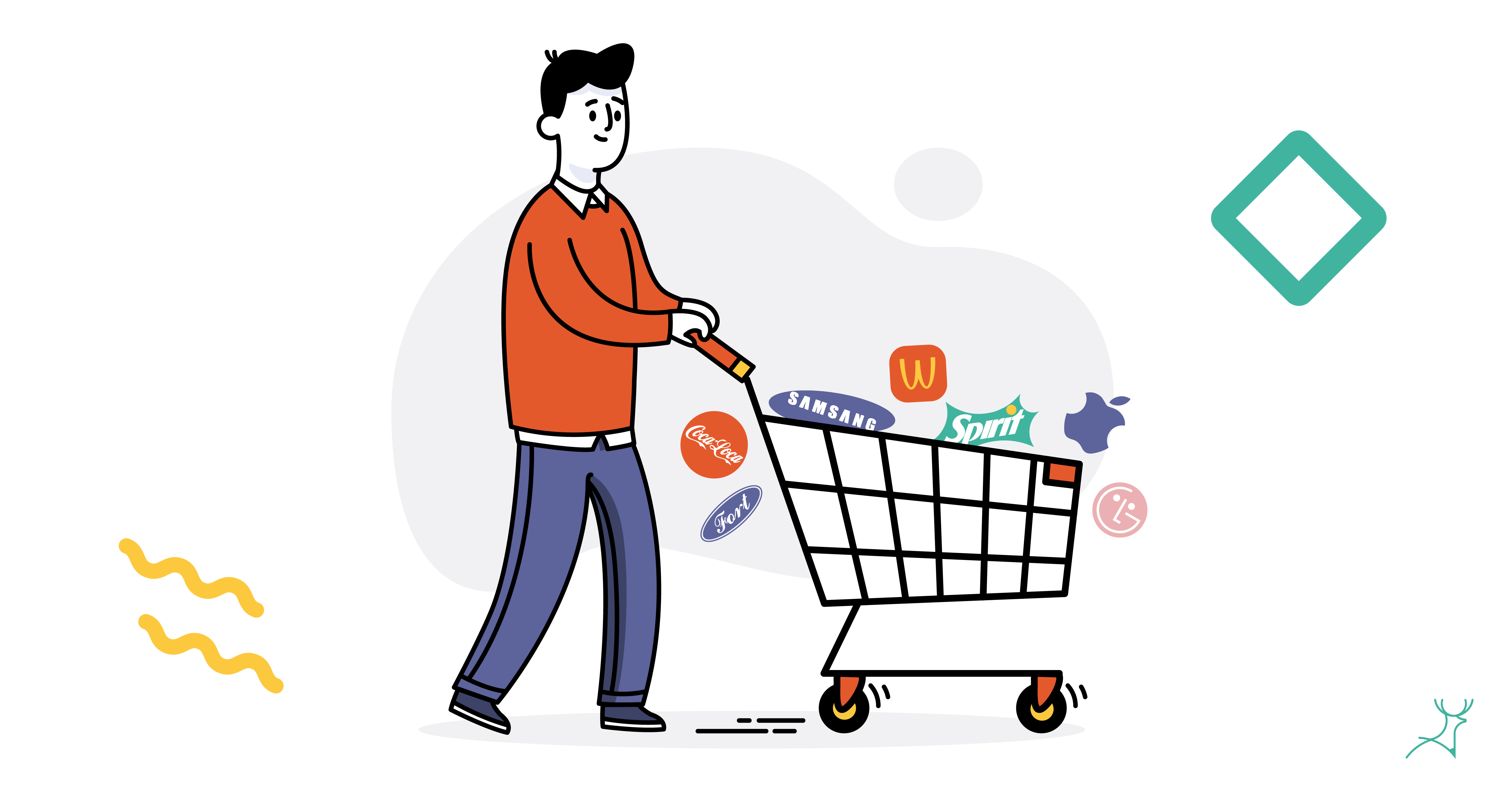 shopping for brands cartoon