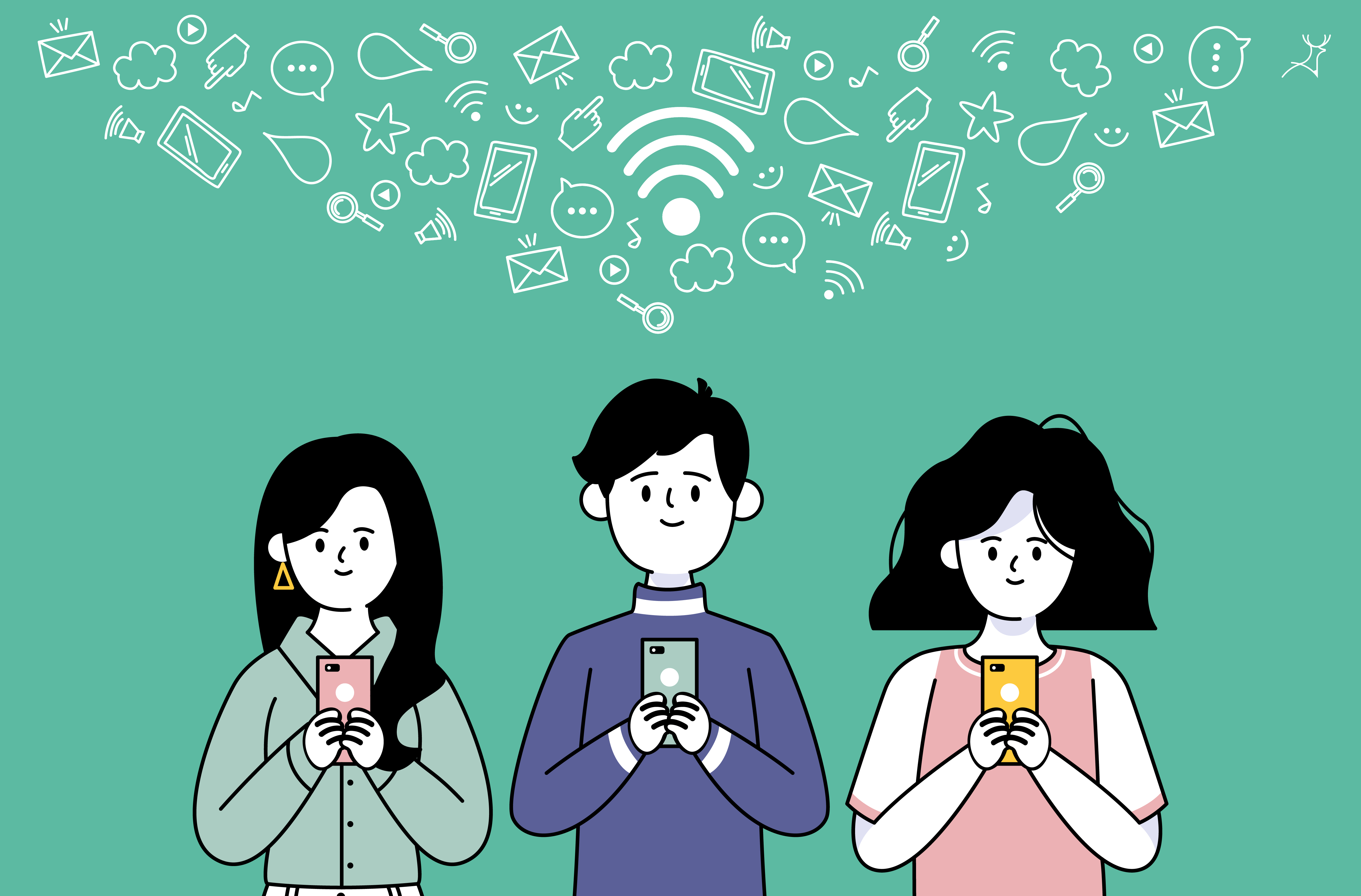 using mobile internet cartoon