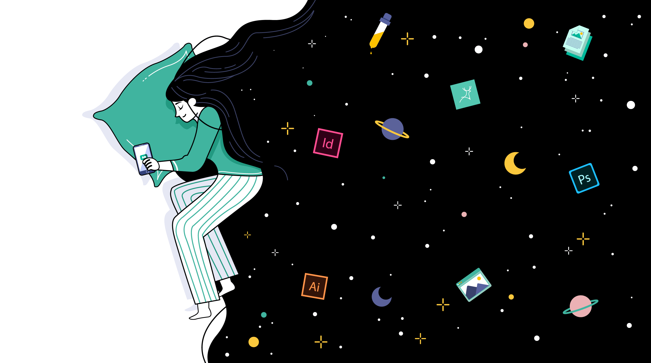 cartoon dreaming about design