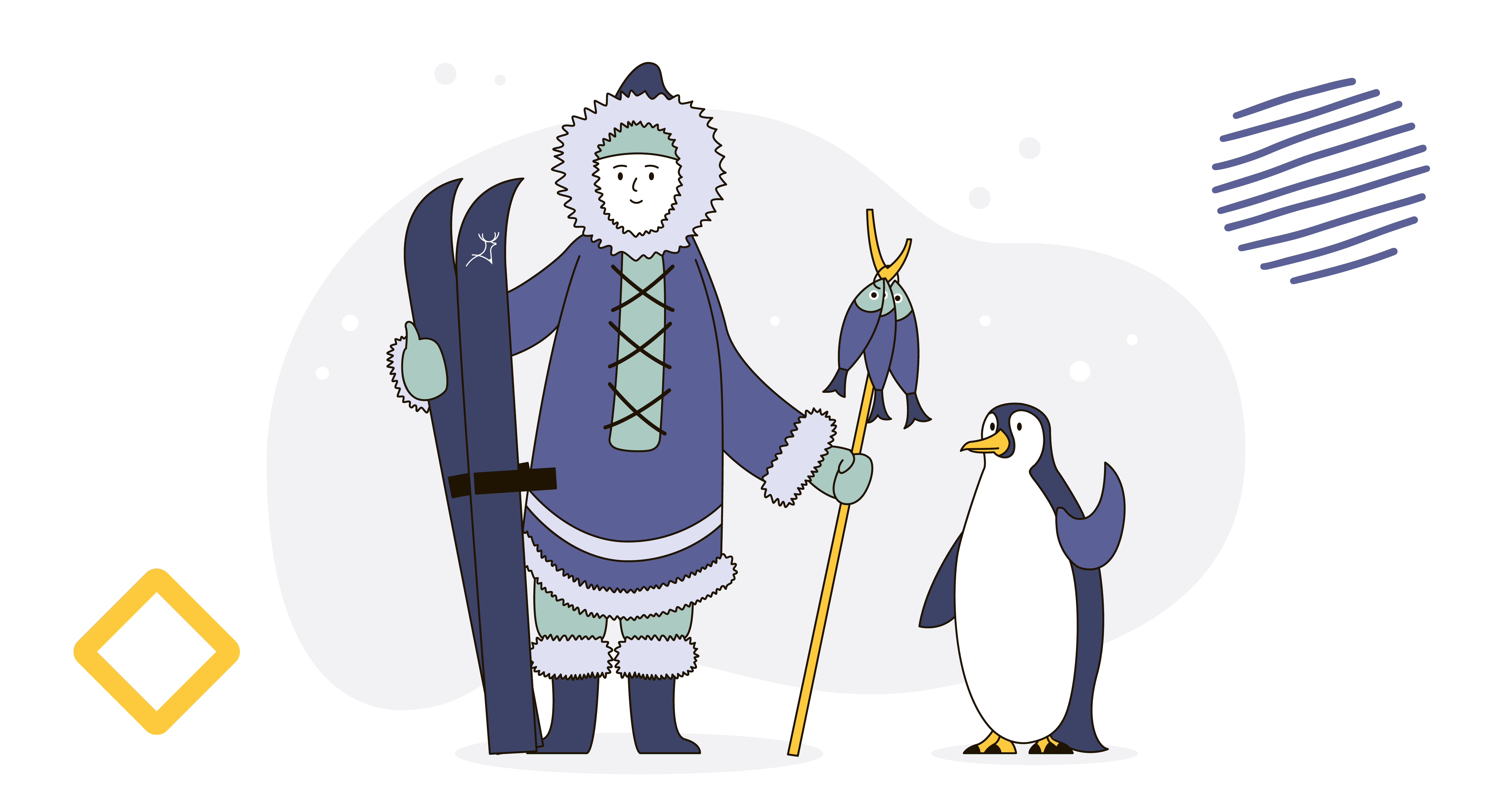 eskimo and penguin design sample