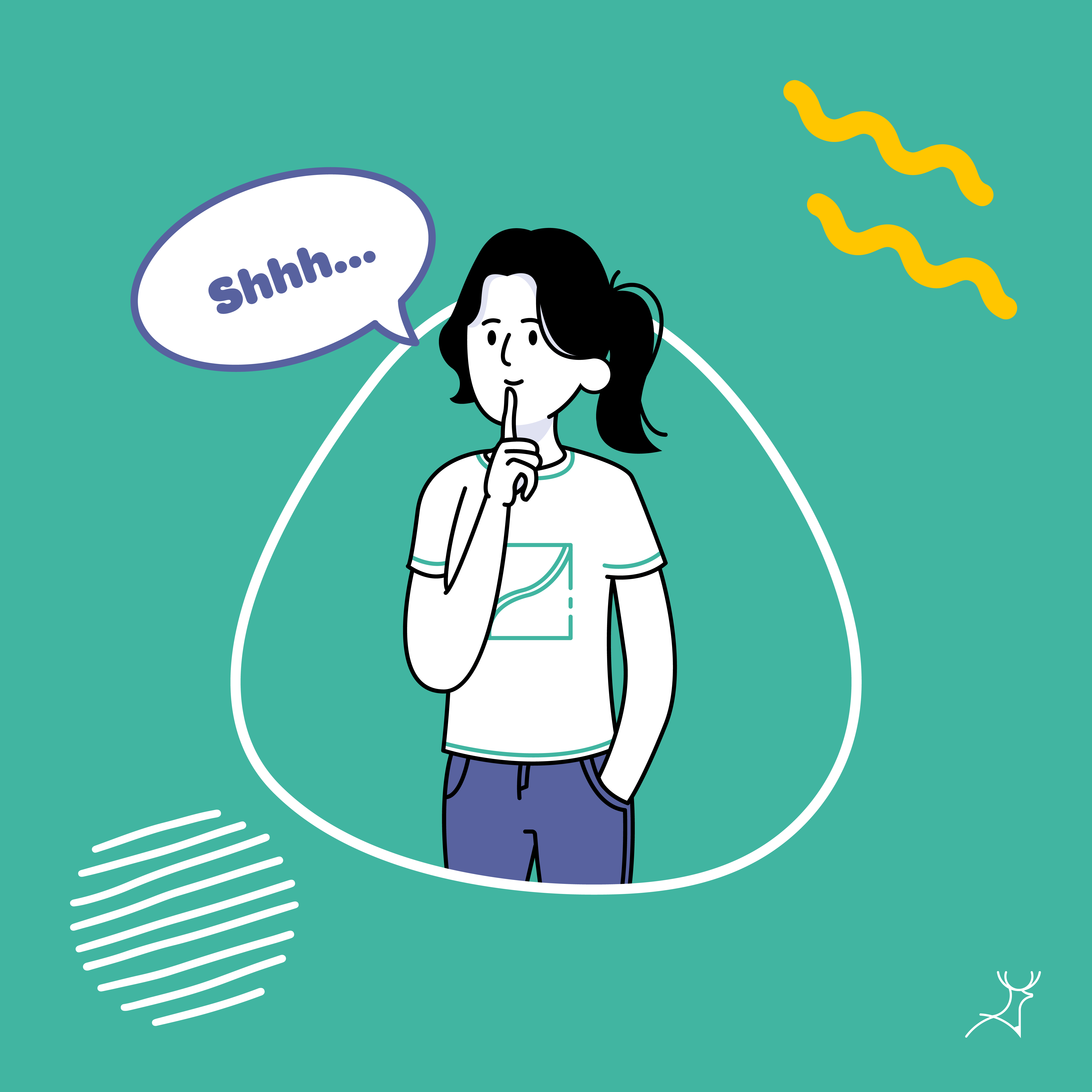 cartoon shh quiet