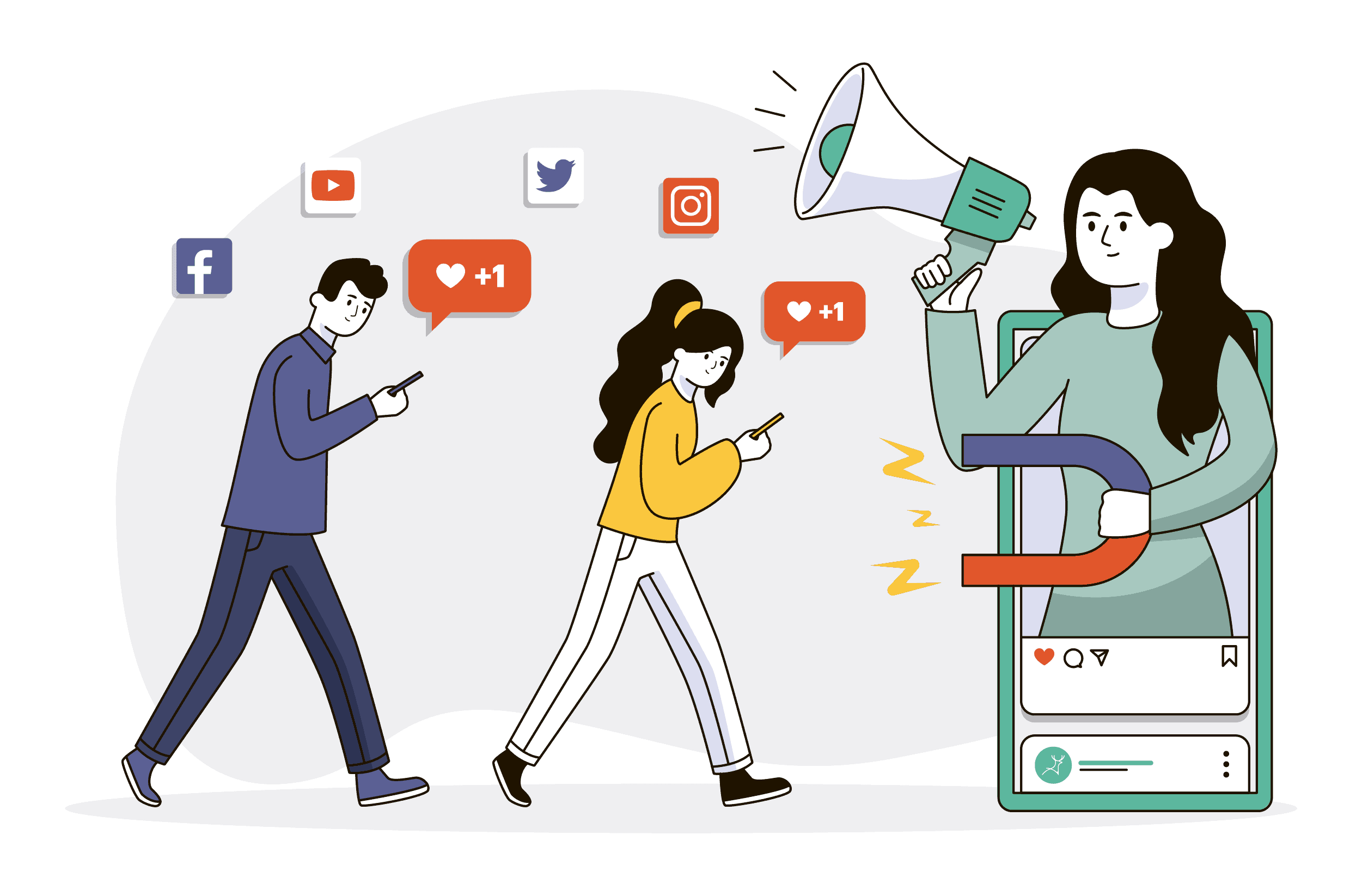 social media campaign cartoon