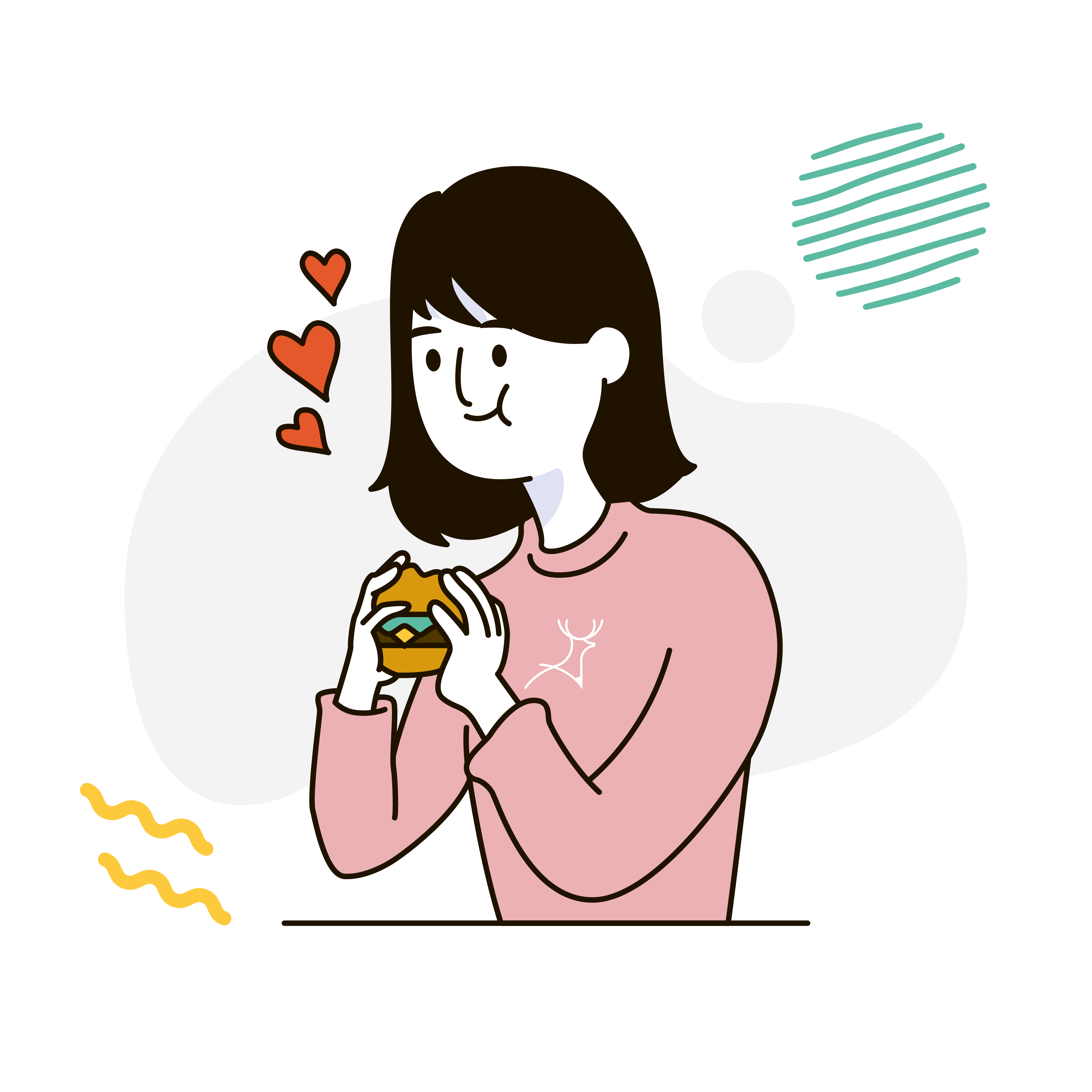 girl eating burger
