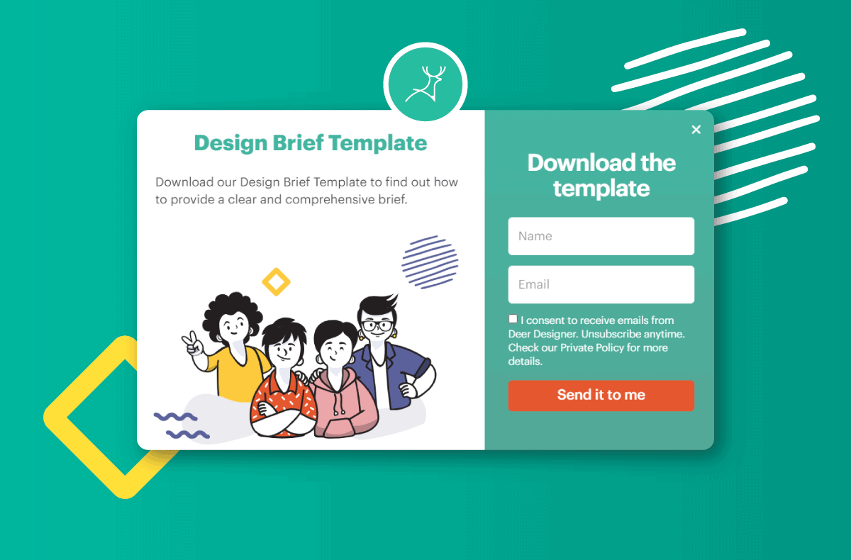 Deer Designer web pop up