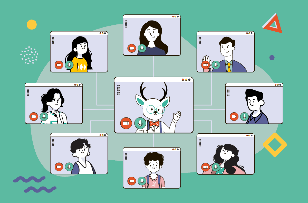 Online meeting cartoon