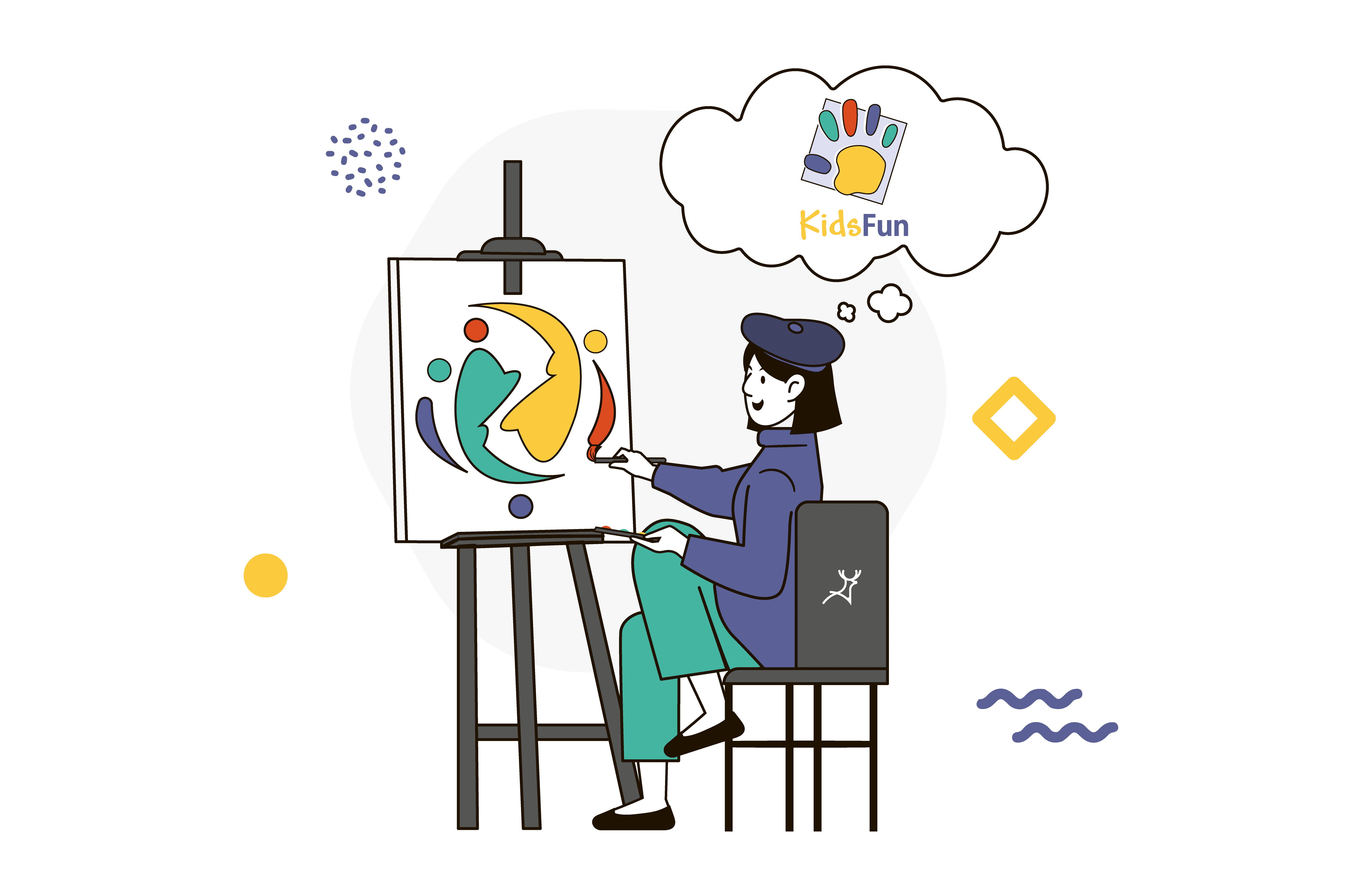 Small business owner designing a logo