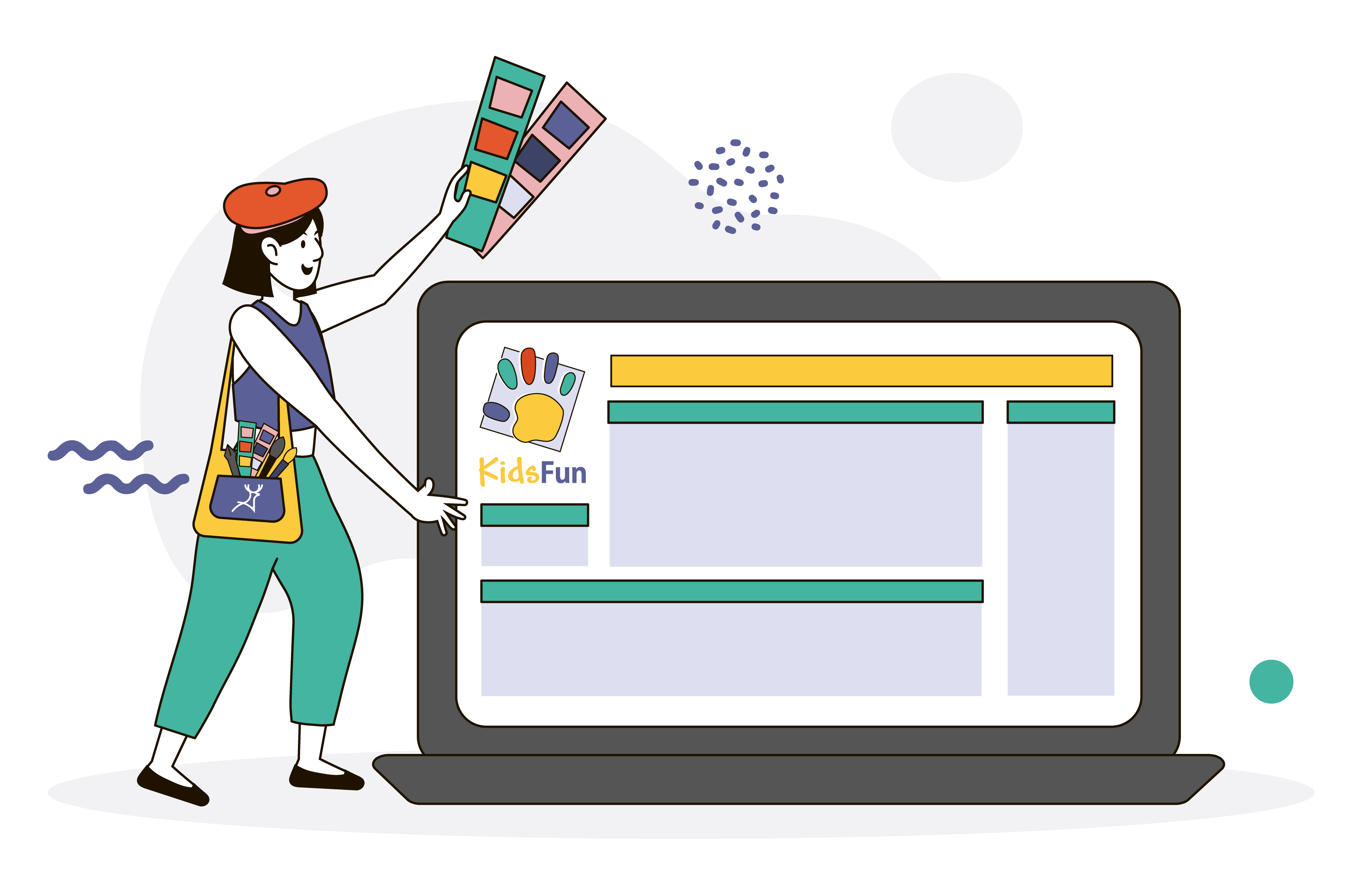 Small business owner updating website