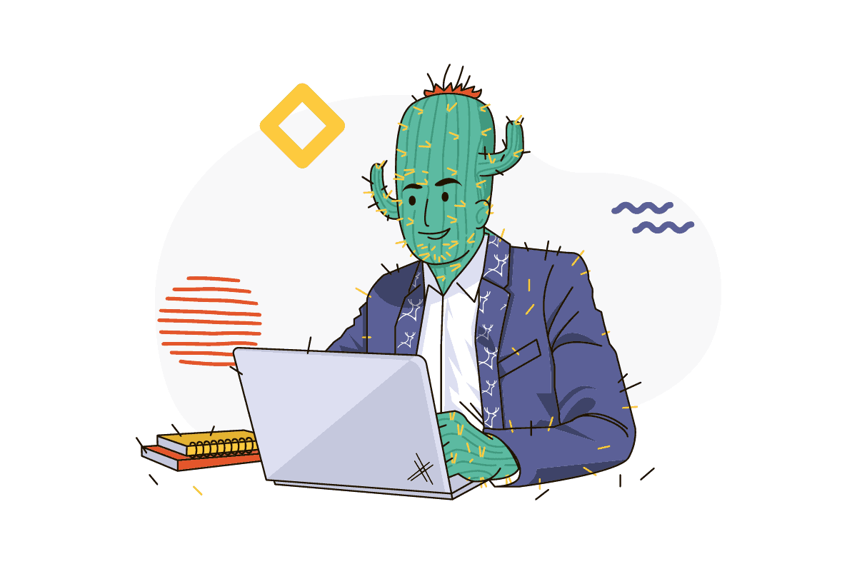 the painful client cartoon cactus