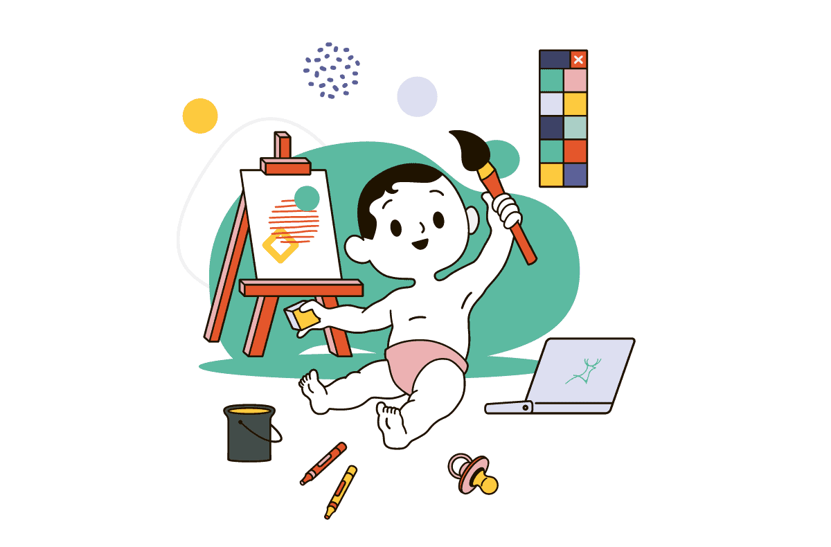 baby playing with design tools 1