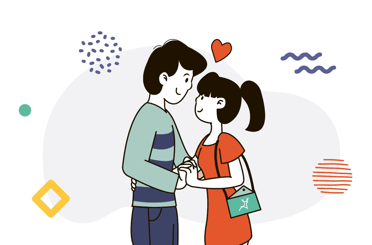 boy and girl attracted to each other