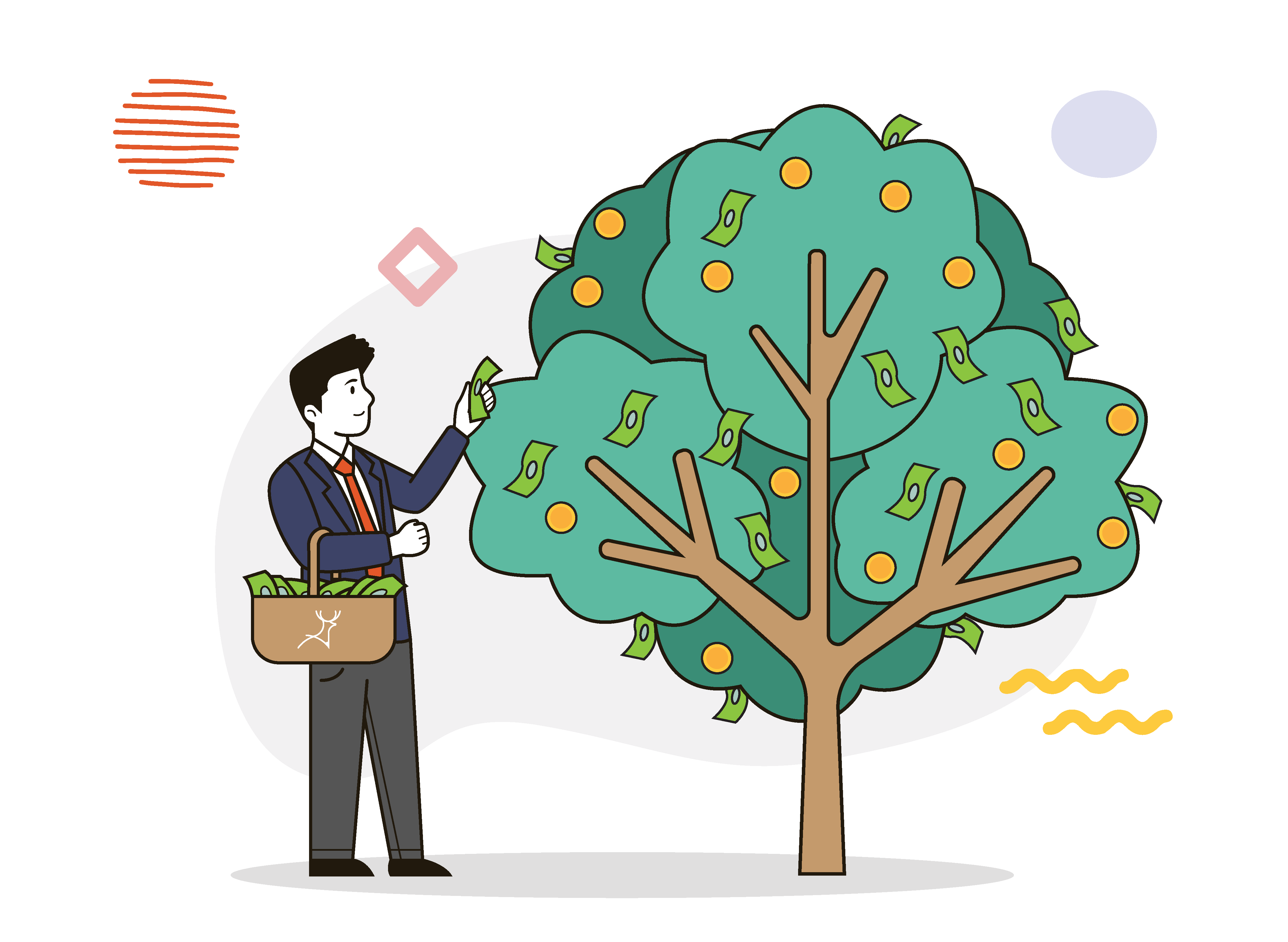 business owner earning money tree