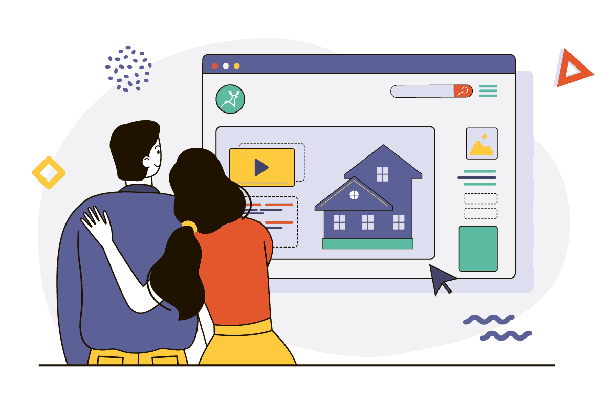 business partners looking at a website