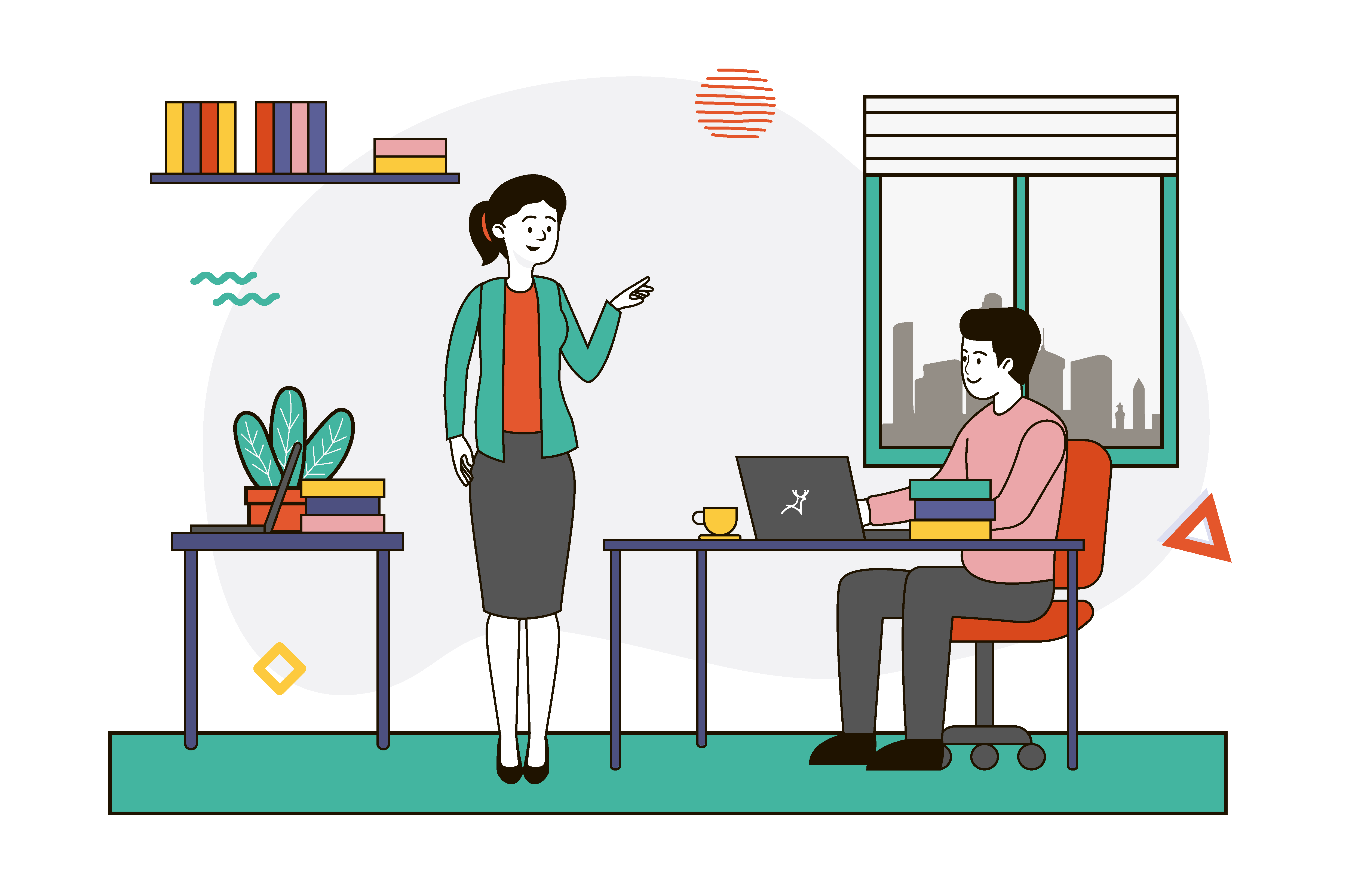design business space office - officemates talking