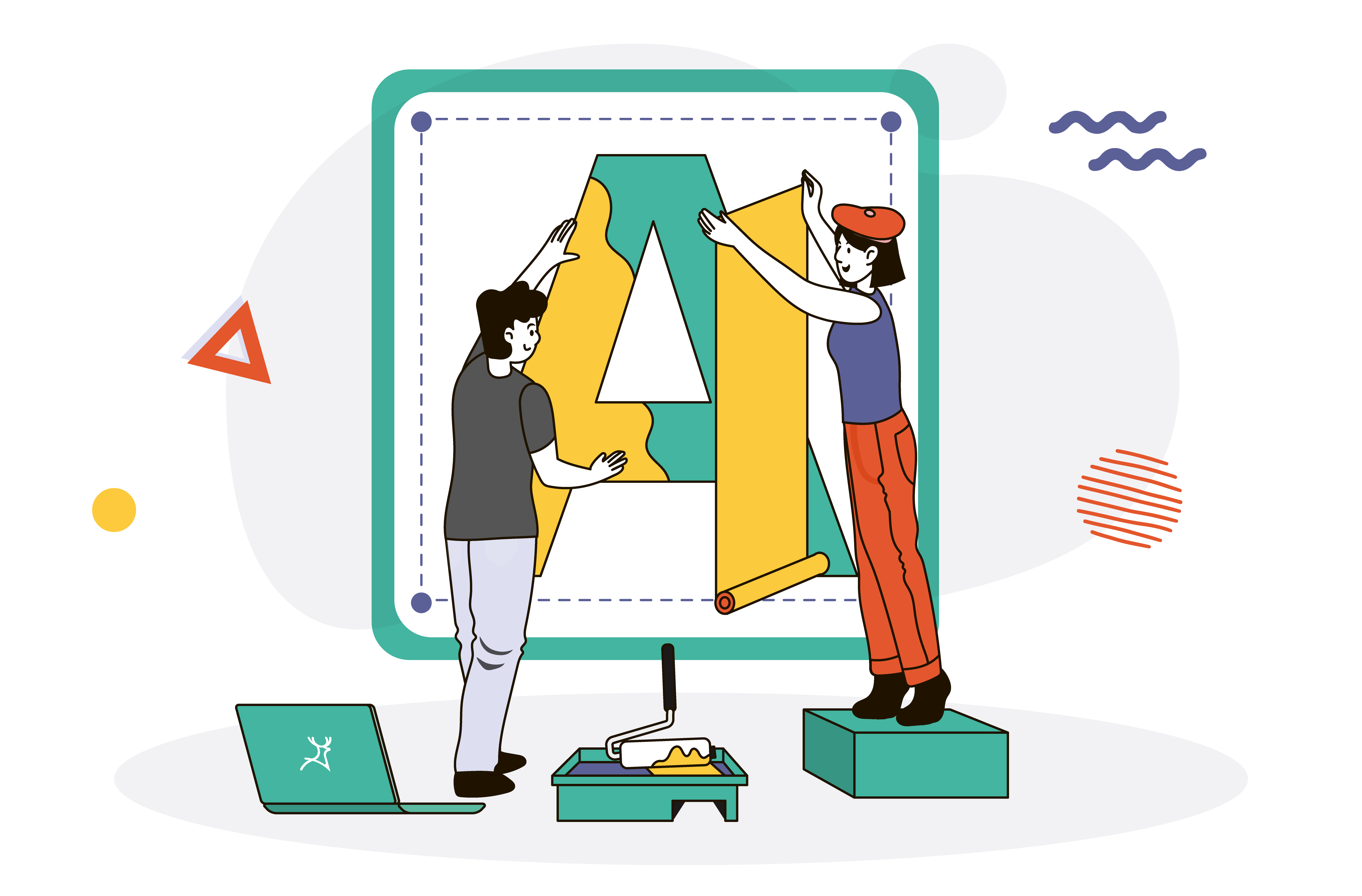 designers creating a poster letter A