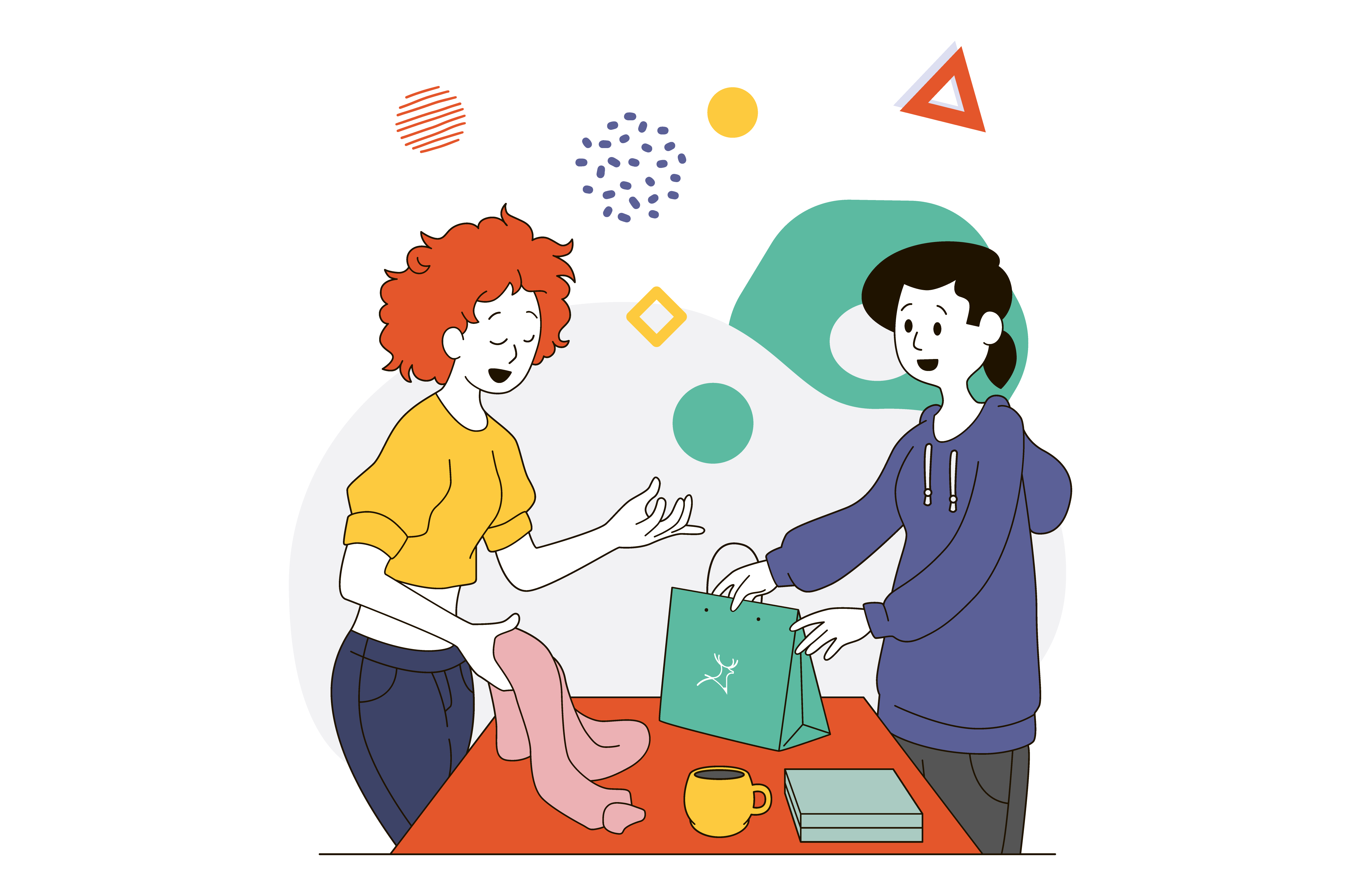 customer and business owner shopping in a store