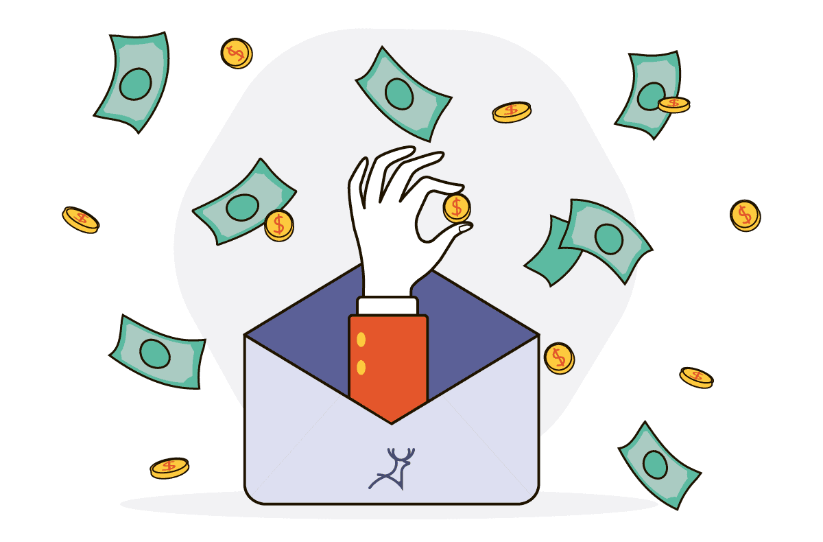 hand receiving more revenue through email