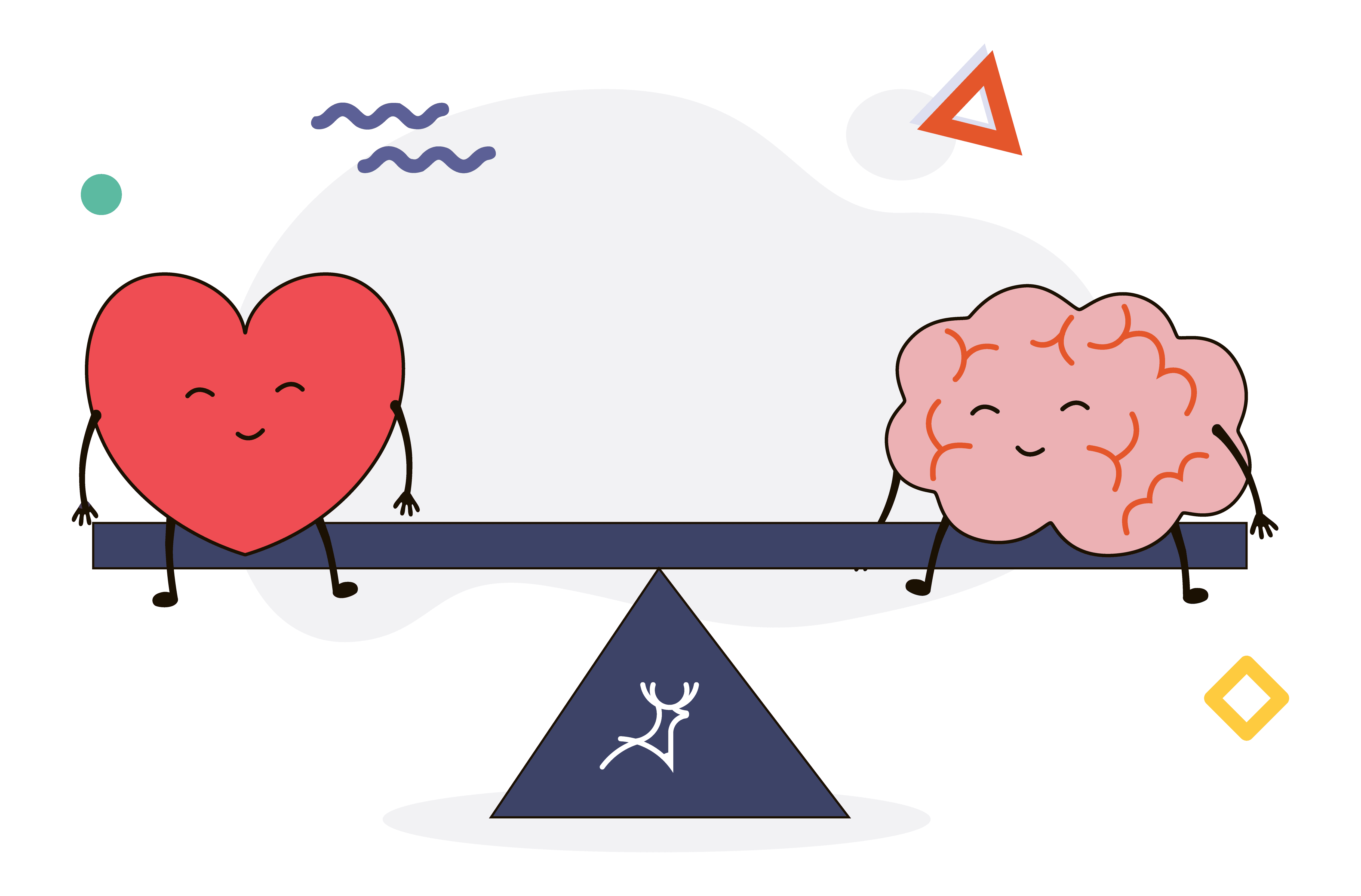 heart and mind brain on seesaw quality and quantity