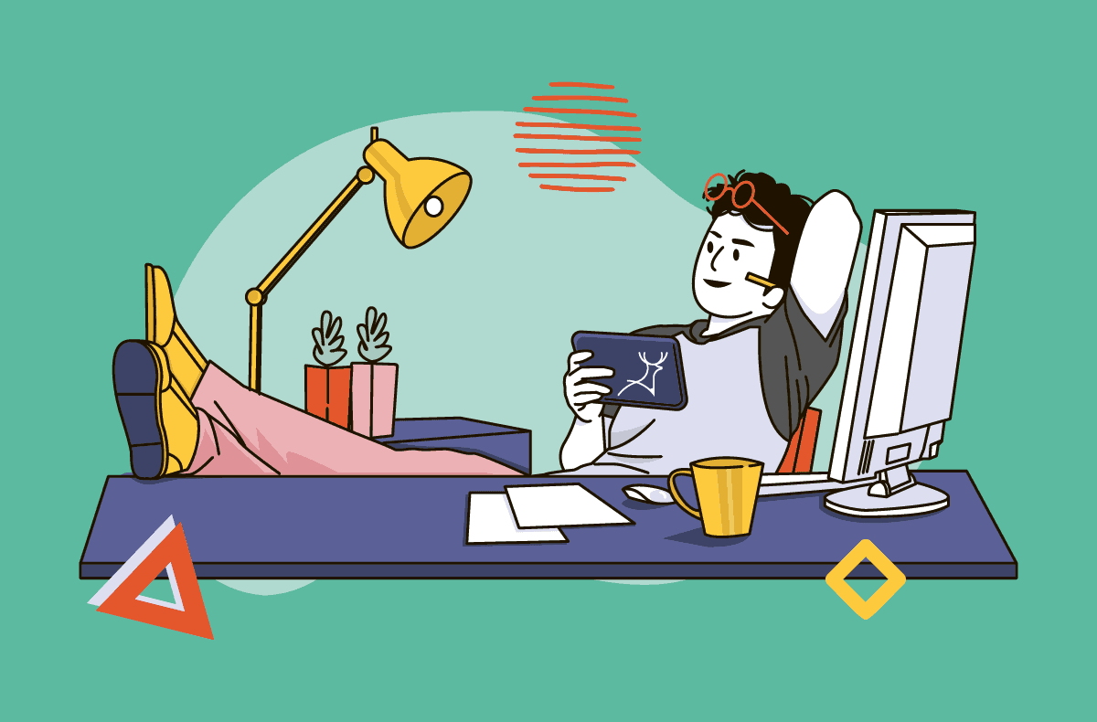 relaxed professional designer cartoon illustration