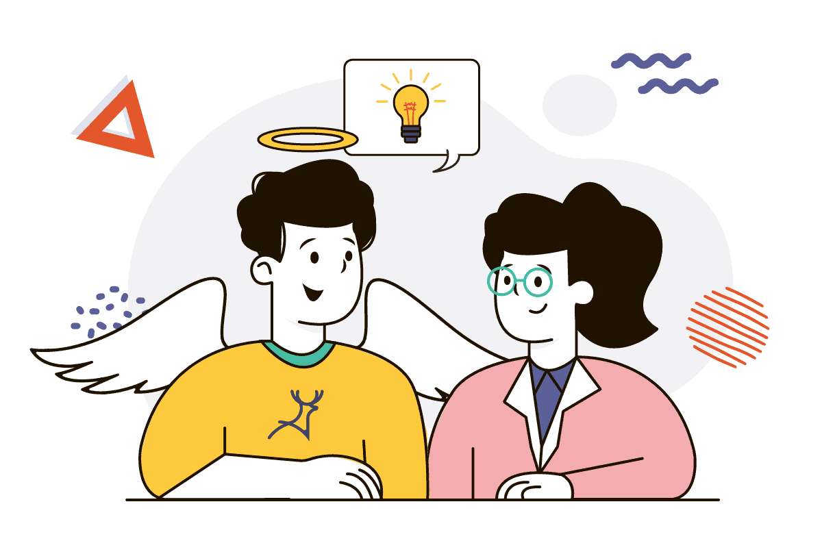 designer angel giving ideas