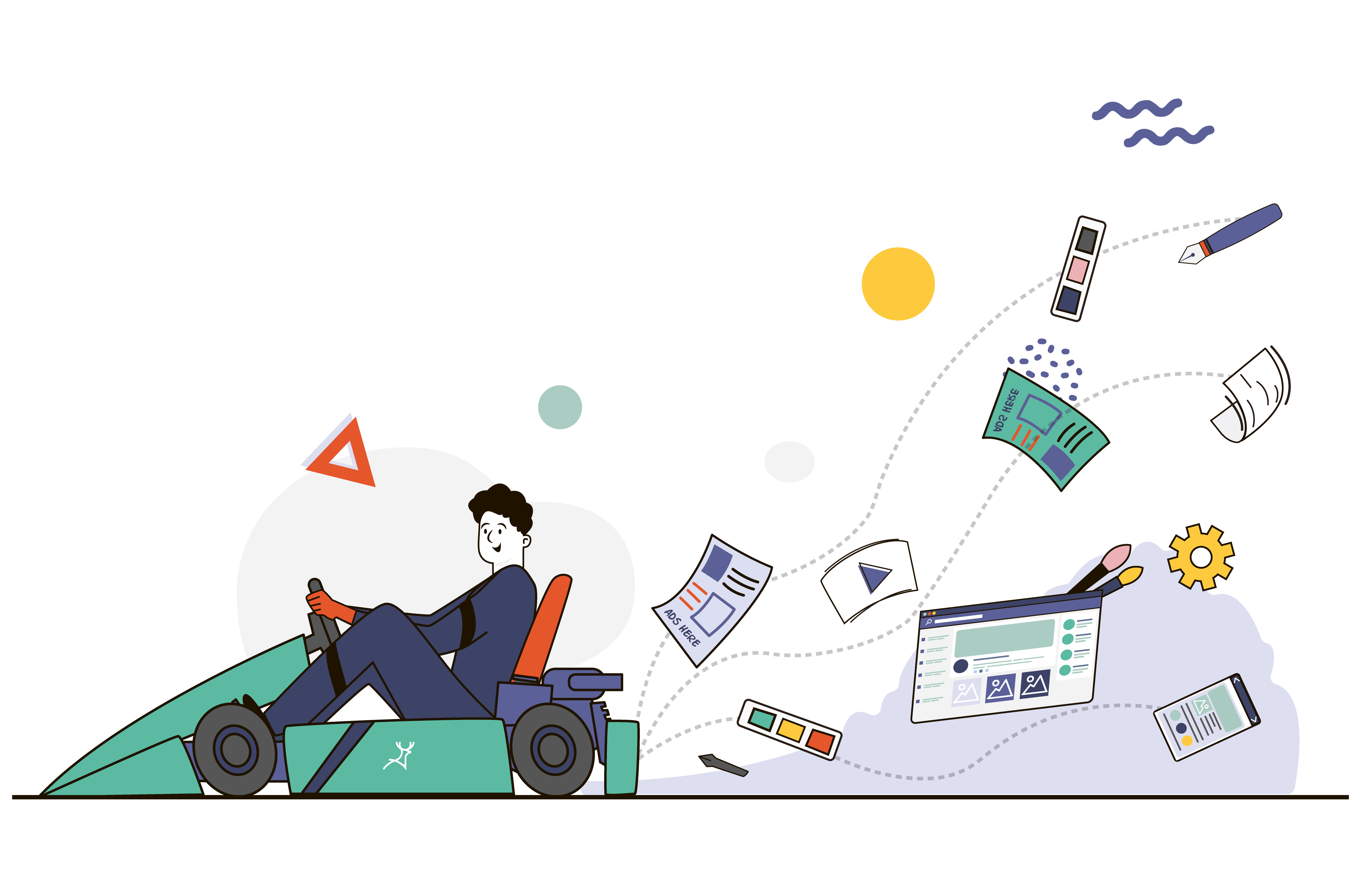 race car driver design elements