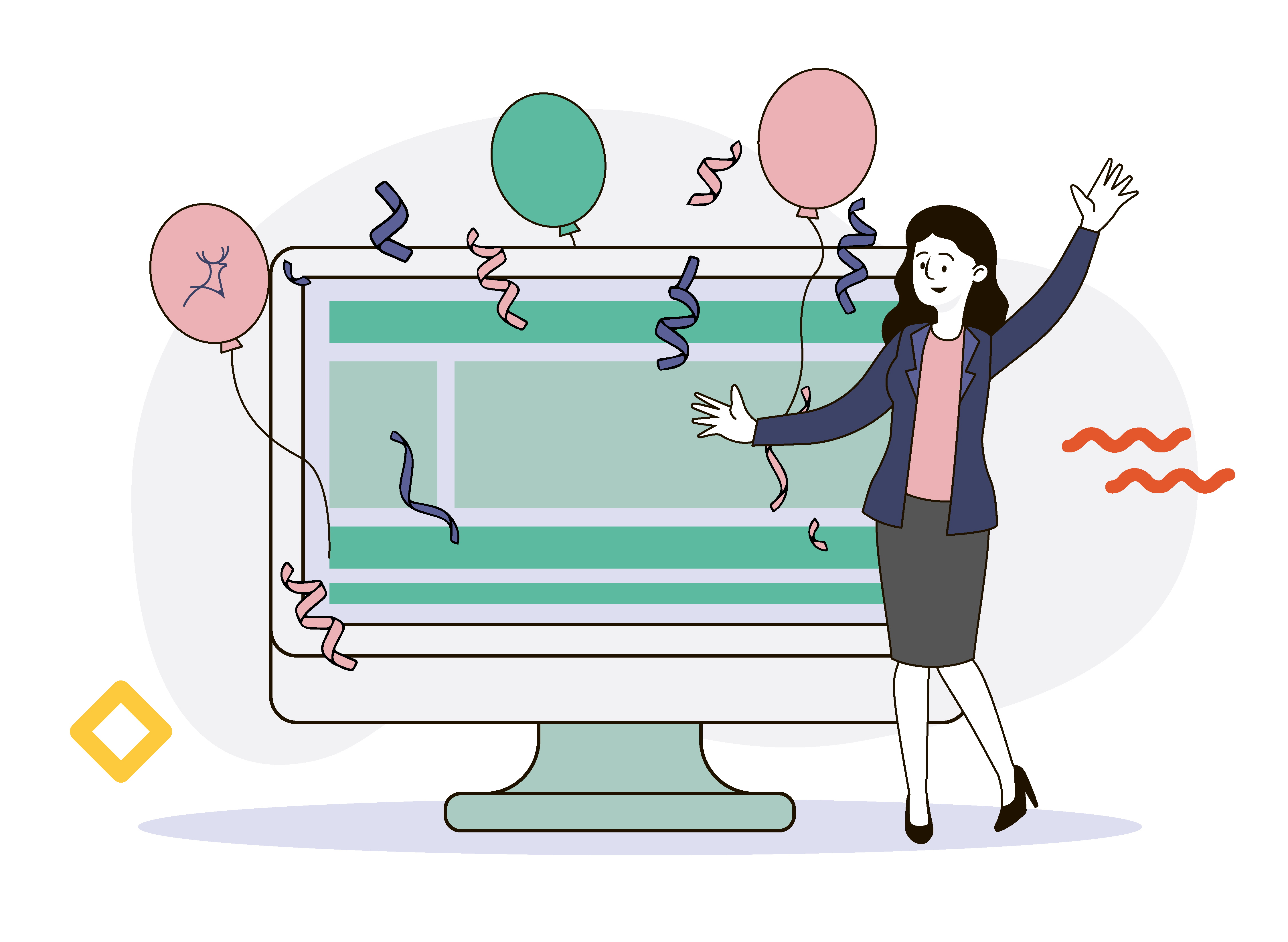 #mktng320 - business owner celebrating with launch of website