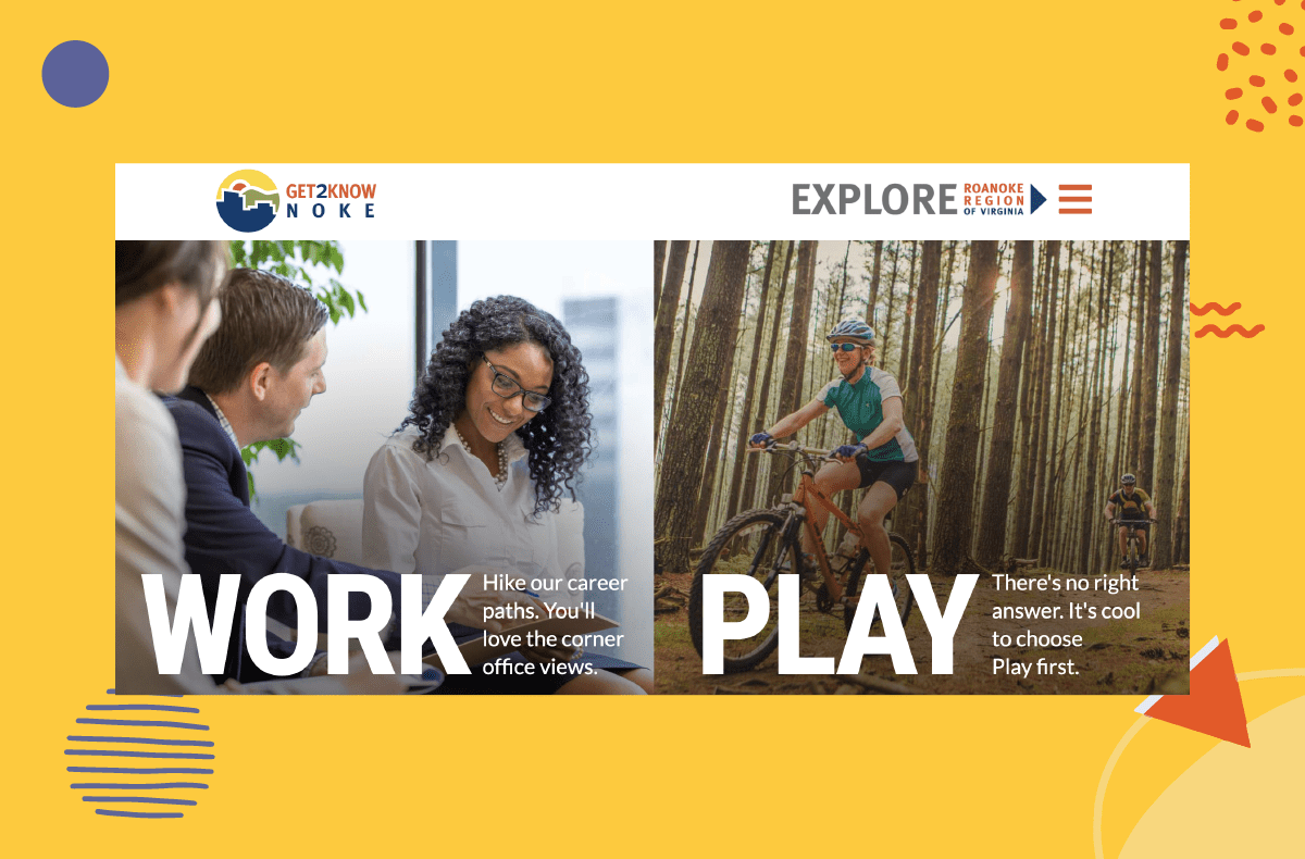 web design layout sample - split screen layout