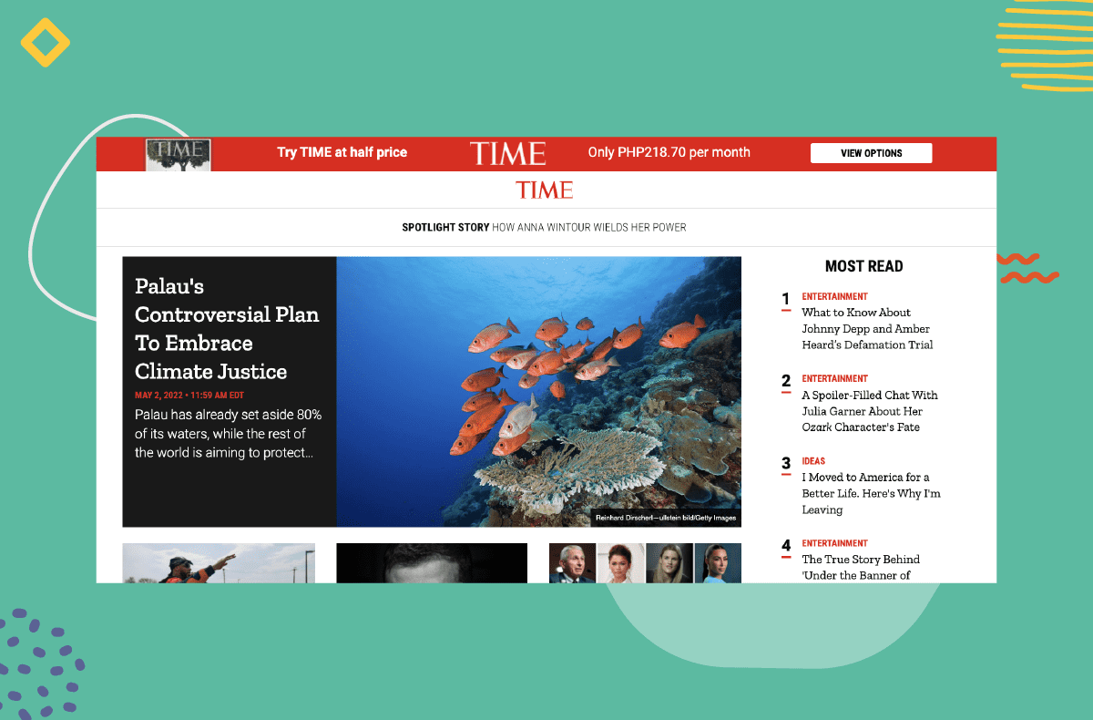 web design layout sample - magazine type layout