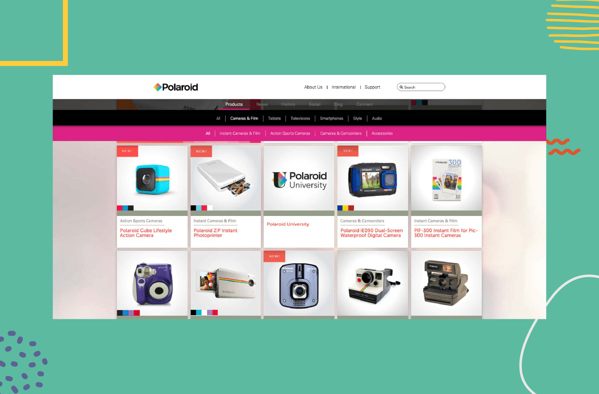 web design layout sample - cards layout