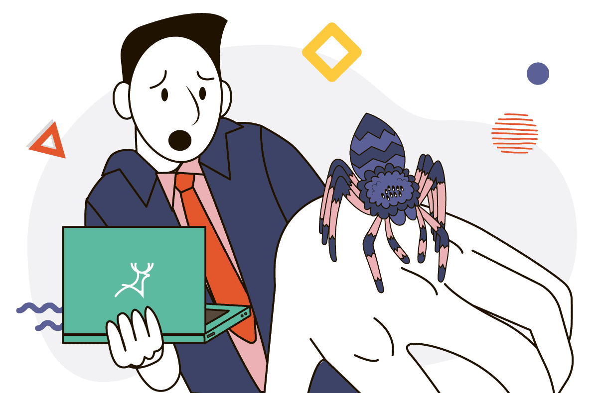 spider biting a man on the hand