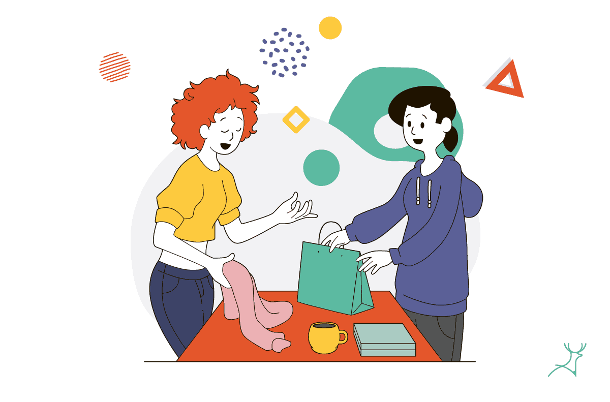 women paying clothes store