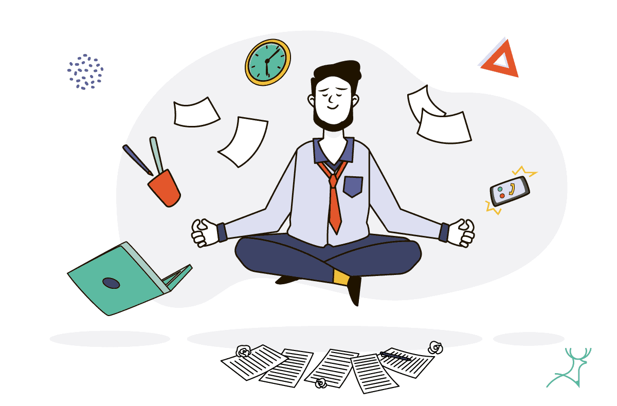 worry-free person floating and relaxed